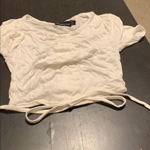 Brand new runched white crop top